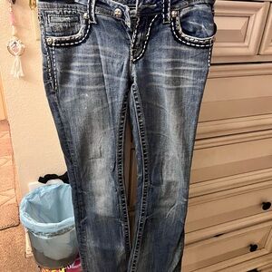 (27) Stylish Blue Women's Jeans Rhinestones. Stitching. New!